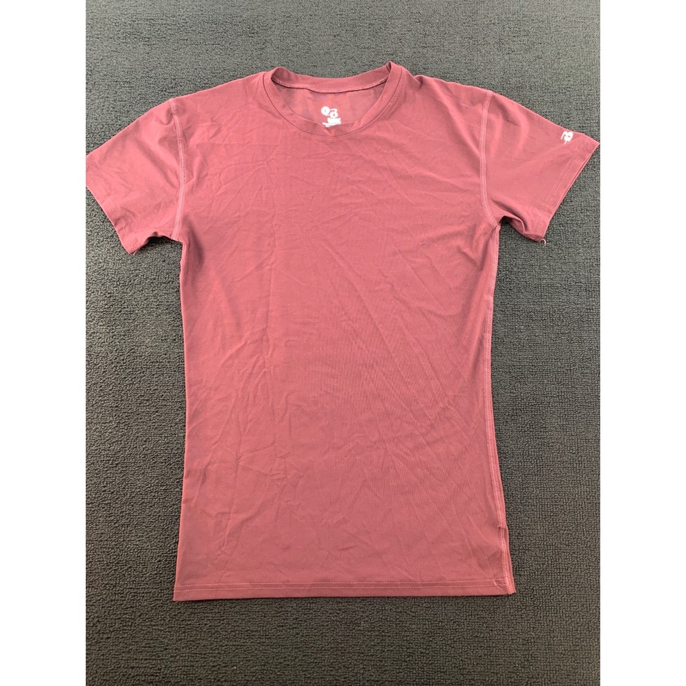 Badger Sport Short Sleeve T Shirt Pink Burgundy Performance Athletic‎ L